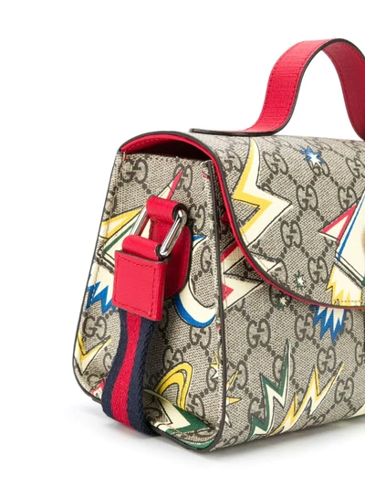 Shop Gucci Gg Space-print Shoulder Bag In Brown