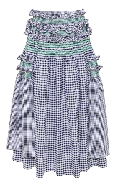 Shop Molly Goddard Women's Dillis Cotton Gingham Skirt In Print
