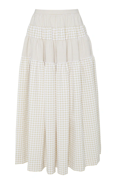 Shop Molly Goddard Jason Cotton Gingham Midi Skirt In Print