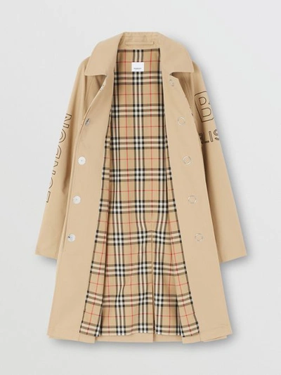 Shop Burberry Horseferry Print Cotton Gabardine Car Coat In Honey