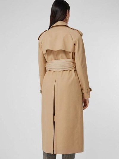 Shop Burberry Jersey Sash Detail Cotton Gabard In Soft Fawn