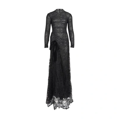 Shop Tom Ford Floral Macramé Gown Dress In Black