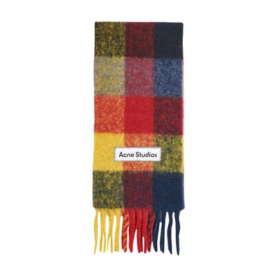 Shop Acne Studios Vally Scarf In Red Yellow Dark Blue