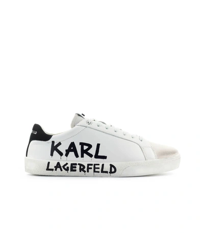 Shop Karl Lagerfeld Skool White Sneaker In Bianco