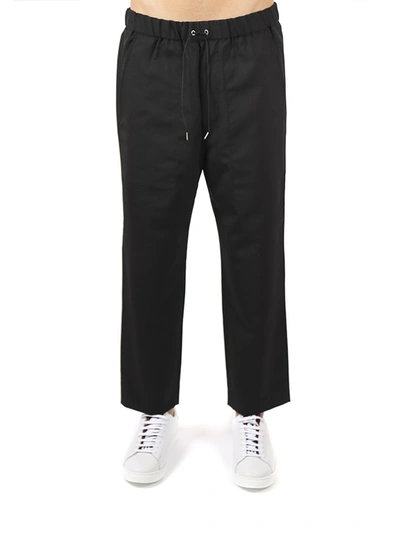 Shop Oamc Black Cropped Drawstring Eaist Pants