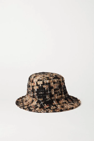 Shop Dolce & Gabbana Tweed Bucket Hat In Brown