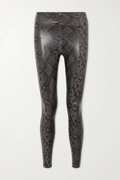 Shop Commando Snake-effect Faux Leather Leggings In Snake Print