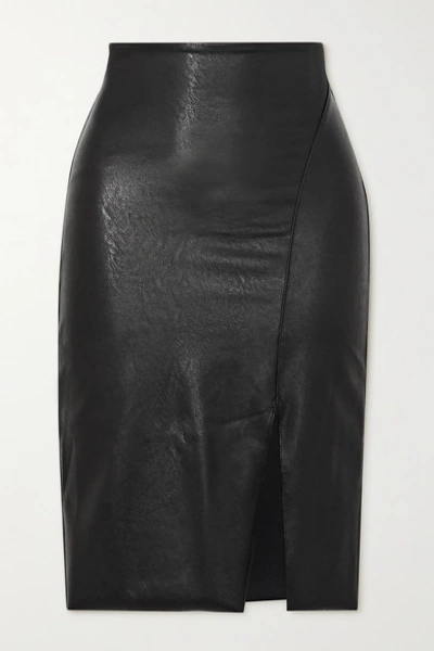 Shop Commando Faux Stretch-leather Skirt In Black