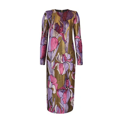 Shop Dries Van Noten Daia Dress In Gold