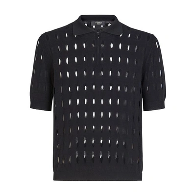 Shop Fendi Polo Shirt In Black