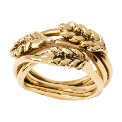 Shop Aurelie Bidermann Wheat Ring In Gold