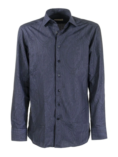 Shop Etro Paisley Jacquard Shirt In Blue