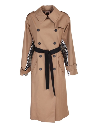 Shop N°21 Double-breasted Trench Coat In Camel Color
