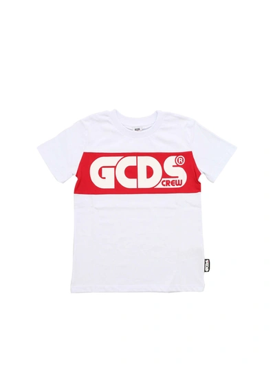 Shop Gcds Red Logo Sweatshirt In White