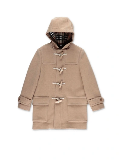 Shop Burberry Montgomery Coat Beige