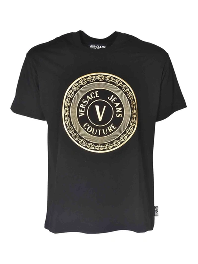 Shop Versace Jeans Couture Branded T-shirt In Black In White