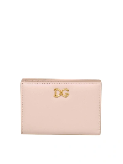 Shop Dolce & Gabbana Dg Logo Wallet In Powder Pink