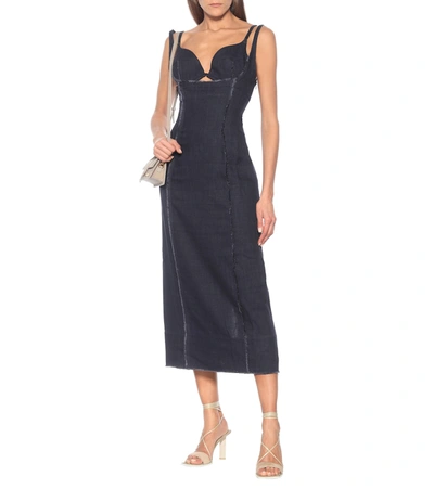 Shop Jacquemus La Robe Valerie Midi Dress In Blue