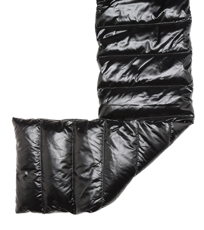 Shop Moncler Hooded Down Scarf In Black