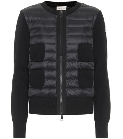 Shop Moncler Virgin Wool And Down Jacket In Black