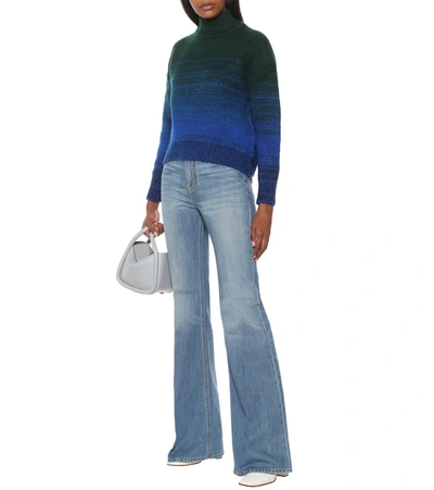 Shop Victoria Victoria Beckham Ombre Turtleneck Sweater In Blue