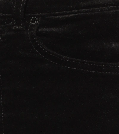 Shop 7 For All Mankind Lisha High-rise Bootcut Velvet Pants In Black