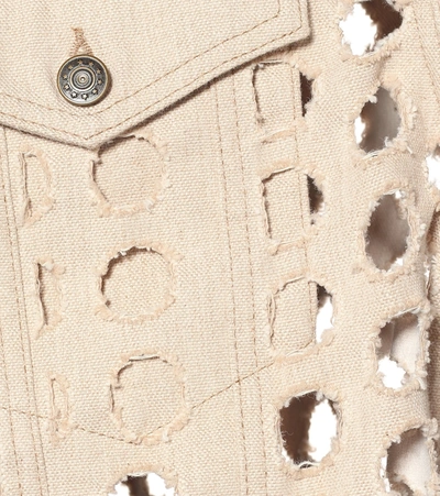 Shop Maison Margiela Perforated Denim Jacket In No