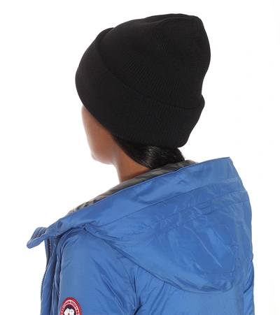 Canada Goose Women Logo Rib Toque Hat In Black