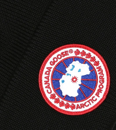 Canada Goose Women Logo Rib Toque Hat In Black