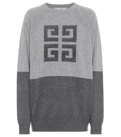 Shop Givenchy 4g Cashmere Sweater In Grey