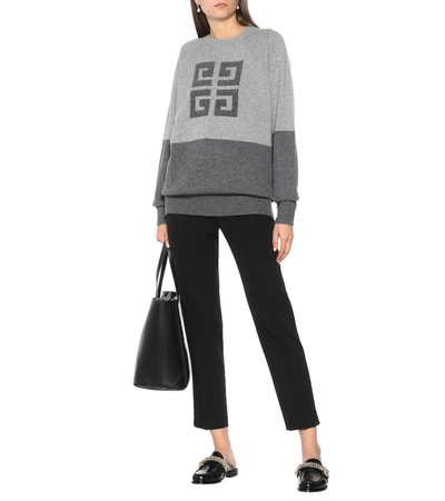 Shop Givenchy 4g Cashmere Sweater In Grey