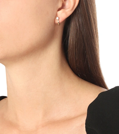Shop Melissa Kaye Aria U Huggie 18kt Gold Hoop Earrings With Diamonds