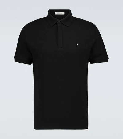 Shop Valentino Short-sleeved Polo Shirt In Black