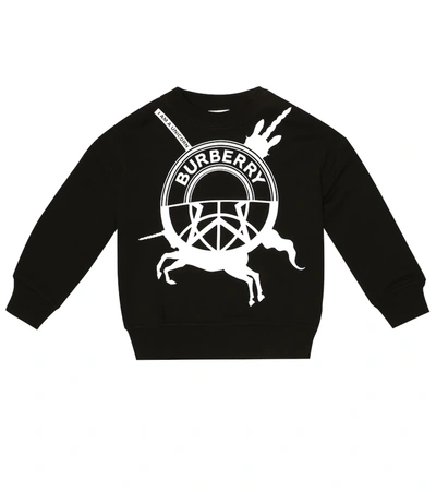 Shop Burberry Logo Cotton Sweatshirt In Black