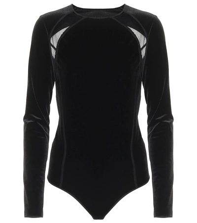 Shop Wolford Blake Velvet Bodysuit In Black