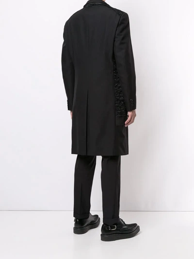 Shop Comme Des Garçons Homme Deux Contrast Single-breasted Coat In Black