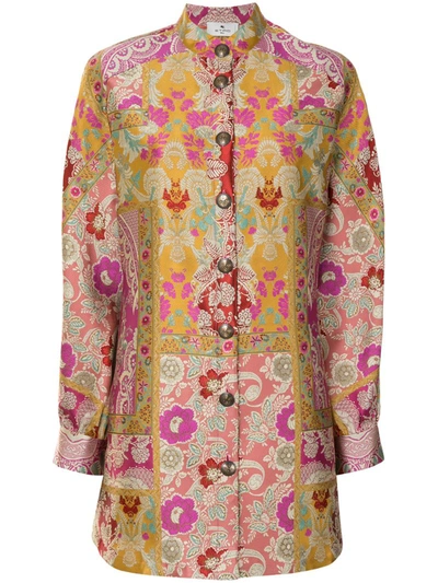 Shop Etro Patchwork-print Shirt Jacket In Multicolour