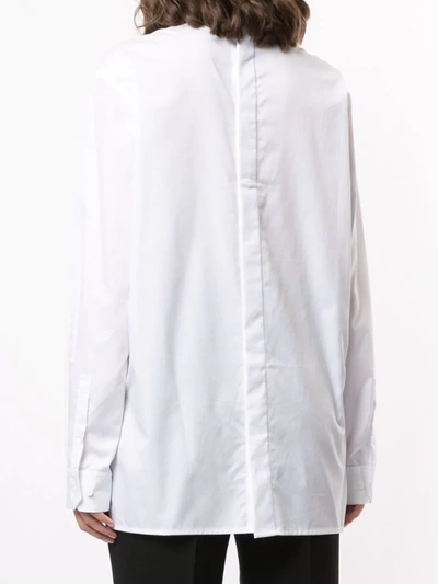 Shop Dion Lee Poplin Placket Shirt In White