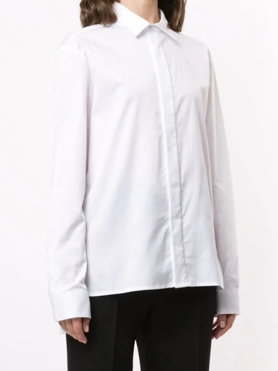 Shop Dion Lee Poplin Placket Shirt In White