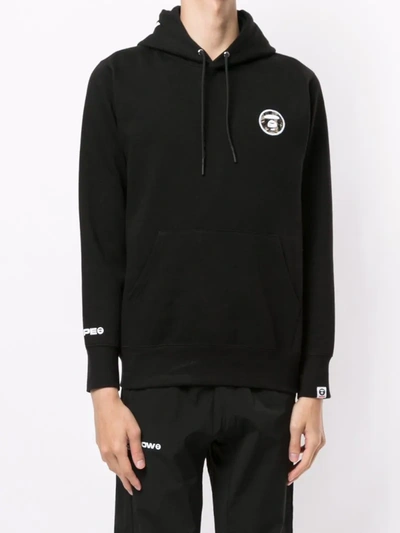 Shop Aape By A Bathing Ape Embroidered Logo Patch Hoodie In Black