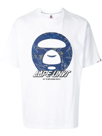 Shop Aape By A Bathing Ape Graphic Logo Print T-shirt In White