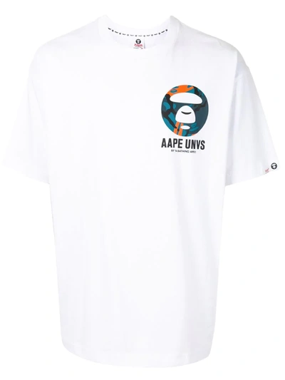 Shop Aape By A Bathing Ape Graphic Logo Print T-shirt In White