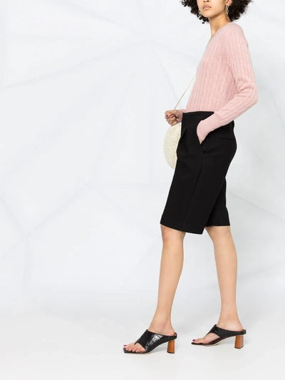 Shop N•peal Side Slit Cashmere Sweater In Pink