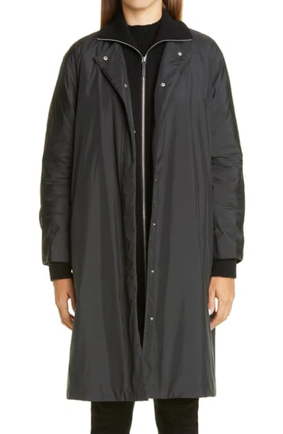 Shop Lafayette 148 Lawrence Down Coat With Knit Collar In Black