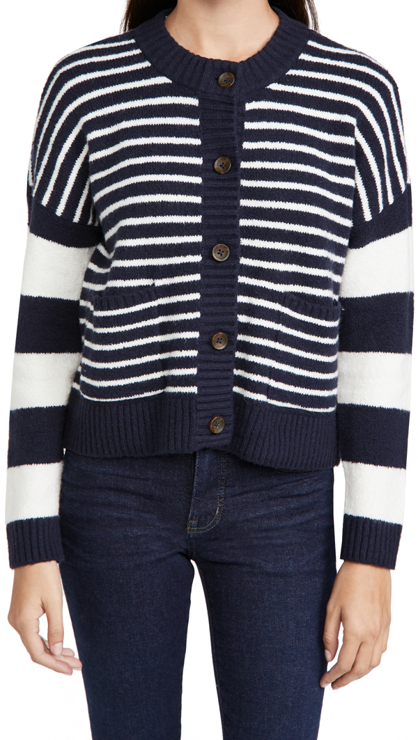 kent striped cardigan sweater in coziest yarn