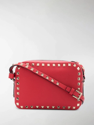 Shop Valentino Rockstud Camera Shoulder Bag In Rot