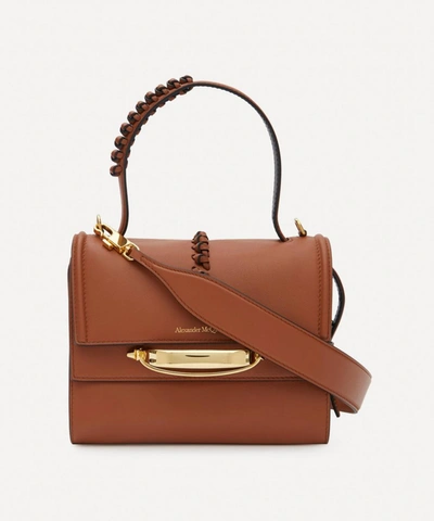 Shop Alexander Mcqueen The Story Knotted Leather Handbag In Brown