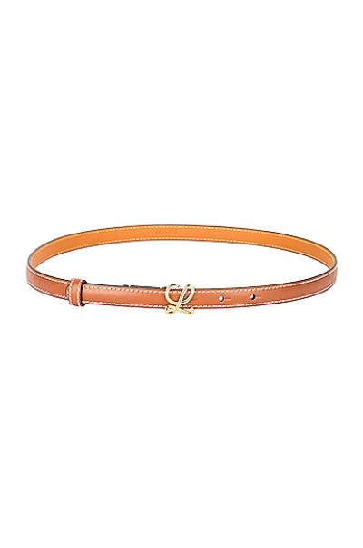 Shop Loewe L Buckle Belt In Tan & Gold