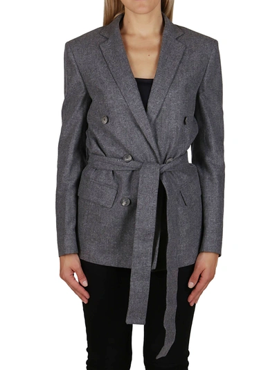 Shop Agnona Women's Grey Wool Blazer