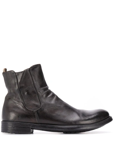 Shop Officine Creative Slouch Leather Ankle Boots In Black